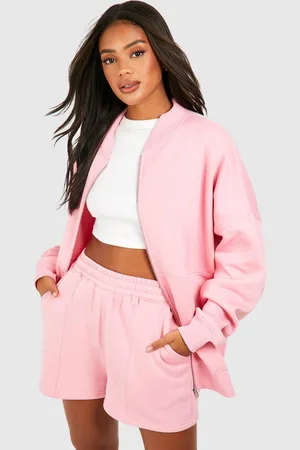Boohoo Womens Bomber Zip Through Short Tracksuit - - M