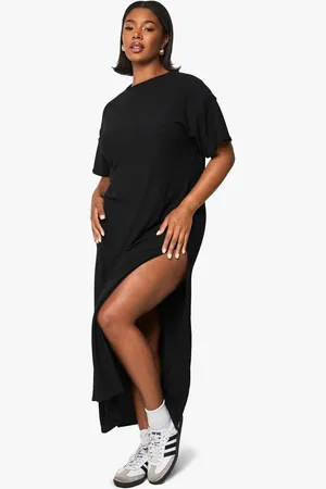 Boohoo Womens Plus Textured Column Midaxi T-Shirt Dress - - 20