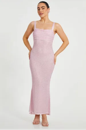 Quiz Womens Petite Diamante Maxi Dress - 10