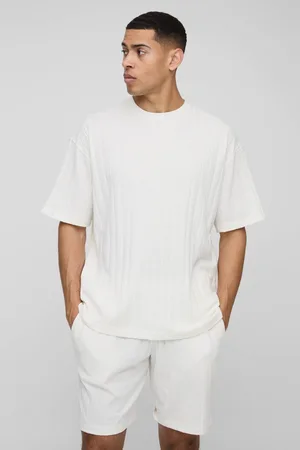 Boohoo Oversized Soft Rib T-Shirt & Shorts Set - - M