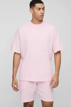 Boohoo Oversized Soft Rib T-Shirt & Shorts Set - - M
