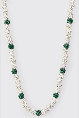 Boohoo Beaded Necklace In Silver - - One Size