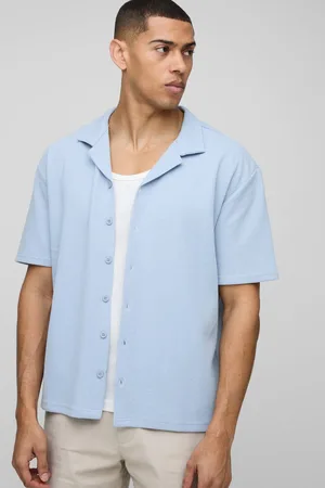 Boohoo Oversized Short Sleeve Revere Waffle Shirt - - XS