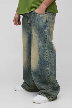 Boohoo Plus Extreme Tinted Wash Baggy Fit Jeans - - 42