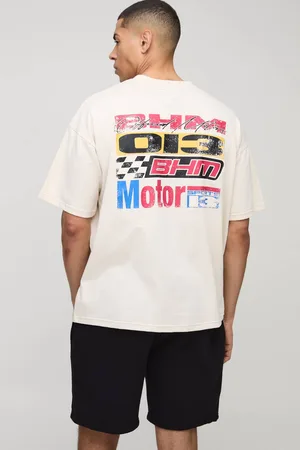 Boohoo Oversized Moto T-Shirt & Short Set - - XL