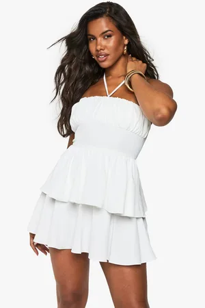 Boohoo Womens Halterneck ruched bust skater dress - - 12