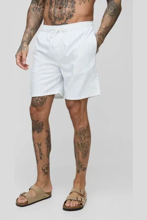 Boohoo Tall Mid Length Stripe Swim Short - - L