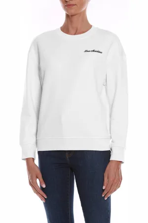 Moschino Womens Crewneck Cotton Sweatshirt with Heart Embroidery - - 10