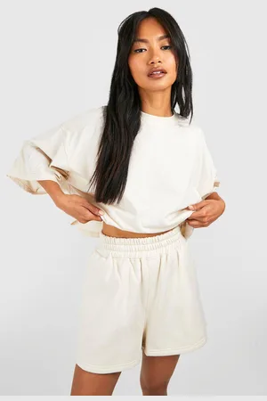 Boohoo Womens Boxy Crop T-shirt And Short Set - - XS