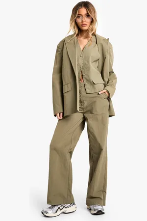 Boohoo Womens Tailored Nylon Straight Leg Trouser - - 12