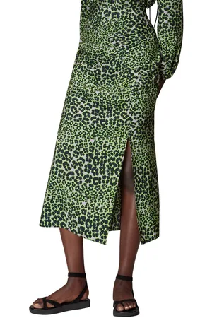Whistles Womens Fluro Animal Ruched Skirt Animal Print - - 12