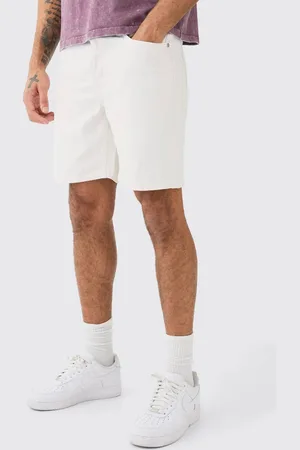 Boohoo Slim Rigid Denim Shorts In - 36