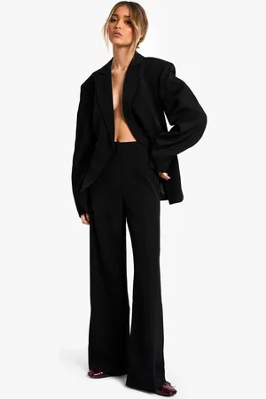 Boohoo Womens Woven Tailored Slim Straight Leg Trousers - - 12