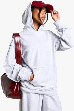 Boohoo Womens Reverse Loopback Over The Head Oversized Hoodie - - XS