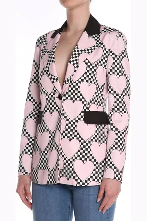 Moschino Womens Acetate Jacket with Black and White Details - - 40