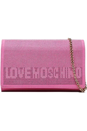 Moschino Womens Rhinestone Embellished Silver Hardware Shoulder Bag - - One Size