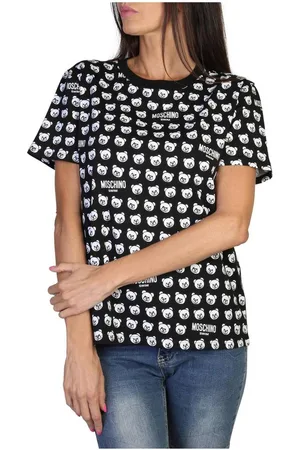 Moschino Womens Logo Print Short Sleeve T-shirt with Round Neckline - - 14