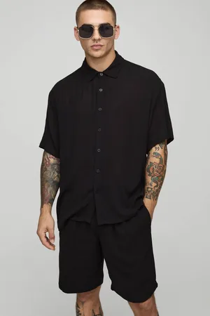Boohoo Oversized Short Sleeve Woven Shirt & Short Set - - S