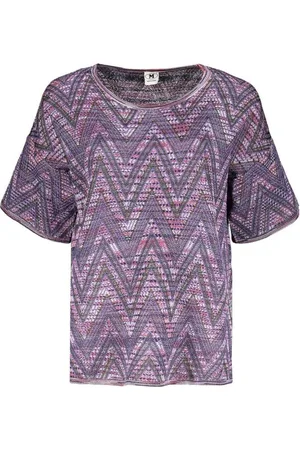 Missoni Womens Wool Blend Round Neck Short Sleeve Top - - M