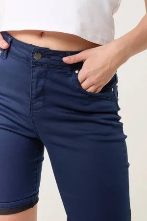 Blue Vanilla Womens Denim Knee Length Shorts - M/L