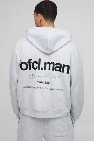 Boohoo Oversized Boxy Ofcl Man Zip Through Basic Hoodie - - M