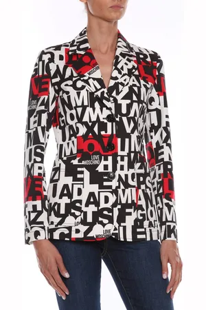 Moschino Womens Classic Cotton Blazer with Button Closure and Pockets - - 40