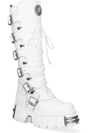 New Rock M-272-C69 Knee High Leather Gothic Boots - 11