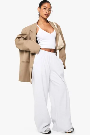 Boohoo Womens Basics Rib Straight Leg Trouser - - 16