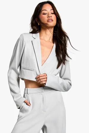 Boohoo Womens Tall Boxy Crop Blazer - - 16