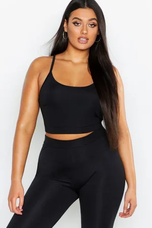 Boohoo Womens Plus Fit Scoop Neck Crop Top - - 24