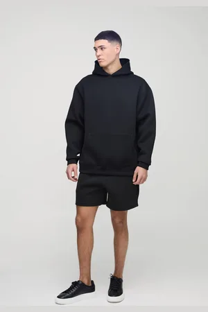 Boohoo Oversized Boxy Bonded Scuba Hooded Short Tracksuit - - M