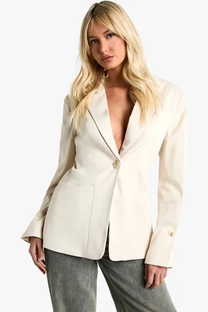 Boohoo Womens Pocket Detail Single Breasted Fitted Blazer - - 16