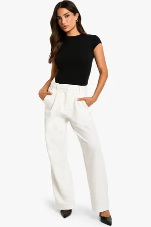 Boohoo Womens Petite Essentail Straight Leg Trouser - - 12
