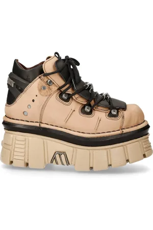 New Rock M-106-S40 Leather Gothic Ankle Platform Boots - - 10