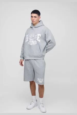 Boohoo Oversized Boxy Homme Hooded Short Tracksuit - - XL