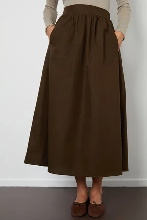 Threadbare Womens Cotton Maxi Skirt with Pockets - - 16