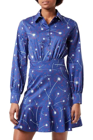 Moschino Womens Abstract print cotton dress with button closure and shirt collar - - 14