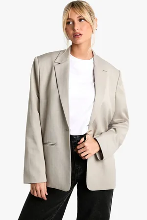 Boohoo Womens Single Breasted Boxy Oversized Blazer - - 16
