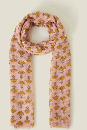 Accessorize Womens Lightweight Floral Block Print Scarf - - One Size