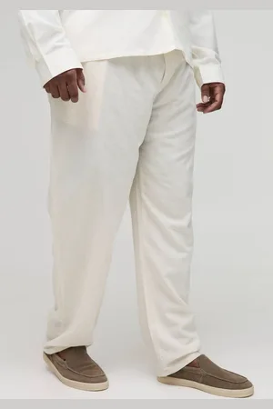 Boohoo Plus Linen Look Elasticated Waist Straight Leg Trousers - - 3XL