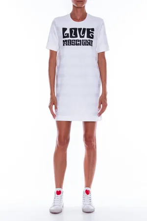 Moschino Womens Cotton Logo Print T-Shirt Dress - - 8