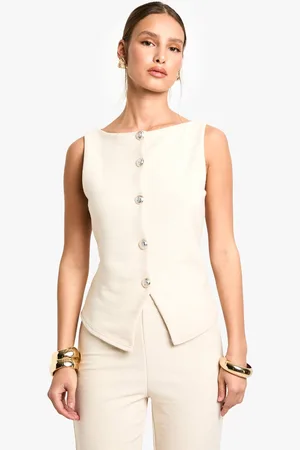 Boohoo Womens Textured Button Through Waistcoat - - 16
