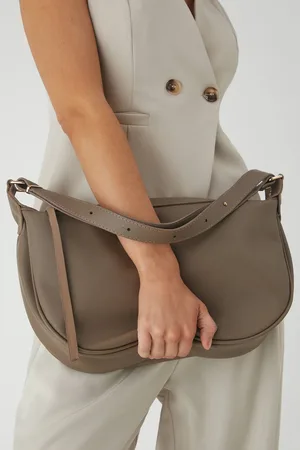MissPap Womens Slouch Faux Leather Shoulder Bag - - One Size