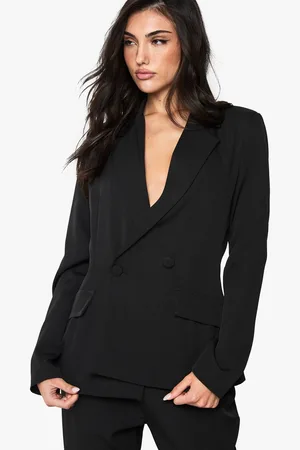 Boohoo Womens Plunge Tailored Fitted Blazer - - 16