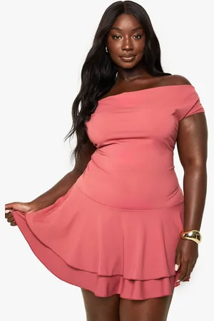Boohoo Womens Plus premium double layer skater dress - - 26