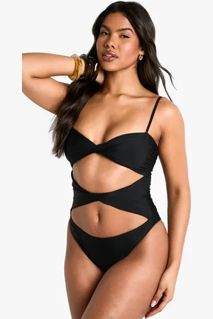 Boohoo Womens Bandeau Cutout Swimsuit - - 6
