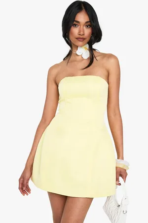 Boohoo Womens Structured Satin Skater Mini Dress - - 16