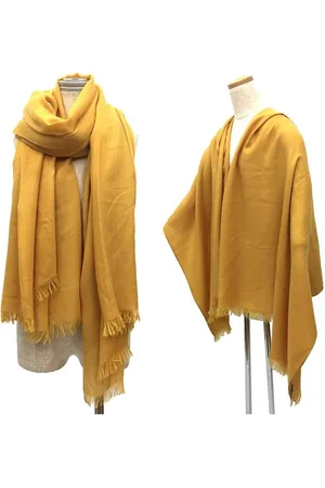 Hermès Preloved Cashmere Shawl Mustard Women Scarves - One Size