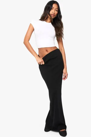 Boohoo Womens Basics Rib Maxi Skirt - - 12