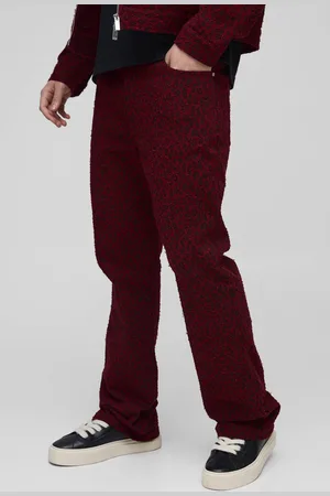 Boohoo Slim Flared Distressed Leopard Denim Jeans - 36R